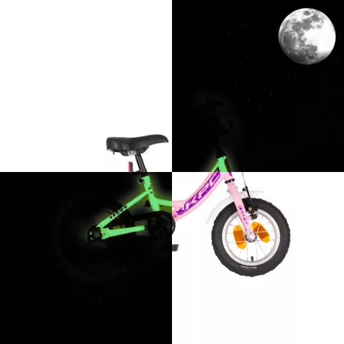 KPC FluoBike Kitty cicás VILÁGÍTÓS 12 rózsaszín fluoreszkáló gyermek kerékpár 12 colos gyerek kerékpár | BELO BIKE