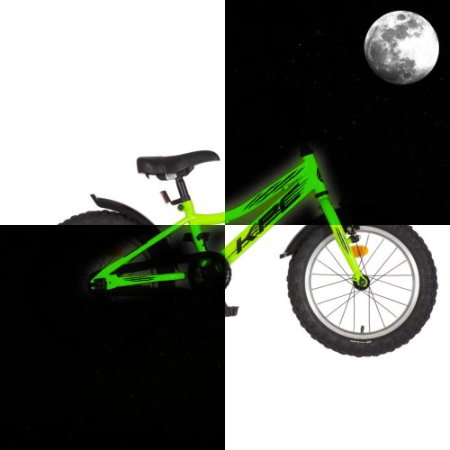 KPC FluoBike Raptor dinós VILÁGÍTÓS 16 neonzöld fluoreszkáló gyermek kerékpár 16 colos gyerek kerékpár | BELO BIKE