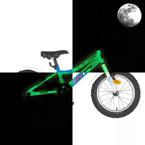 KPC FluoBike Police szirénás VILÁGÍTÓS 16 kék fluoreszkáló gyermek kerékpár 16 colos gyerek kerékpár | BELO BIKE