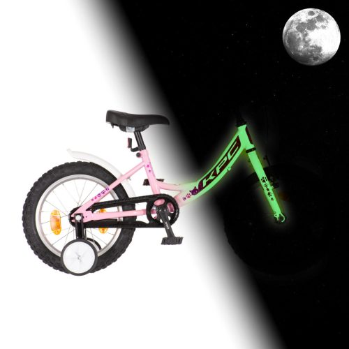 KPC FluoBike Kitty cicás VILÁGÍTÓS 16 rózsaszín fluoreszkáló gyermek kerékpár 16 colos gyerek kerékpár | BELO BIKE