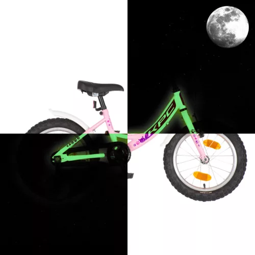 KPC FluoBike Kitty cicás VILÁGÍTÓS 16 colos rózsaszín fluoreszkáló gyermek kerékpár 5-7 éveseknek |BELO BIKE