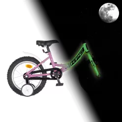   KPC FluoBike Rabbit nyuszis VILÁGÍTÓS 16 lila fluoreszkáló gyermek kerékpár 16 colos gyerek kerékpár | BELO BIKE