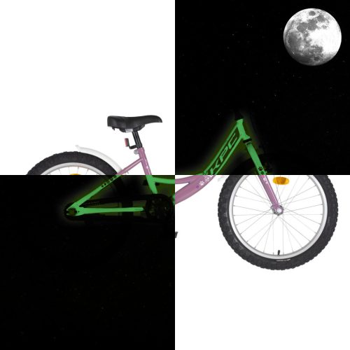 KPC FluoBike Rabbit nyuszis VILÁGÍTÓS 20 lila fluoreszkáló gyermek kerékpár