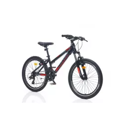   Corelli Via 1.1 Lady 24" gyerek MTB könnyűvázas kerékpár Fekete-Piros 24 colos gyerek kerékpár | BELO BIKE