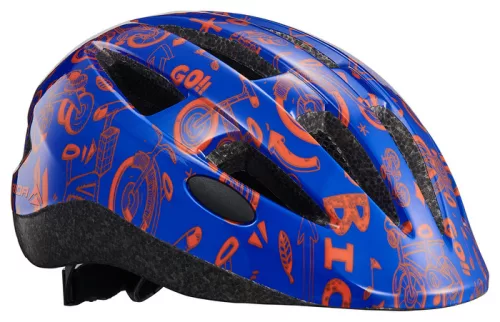 Kerékpáros Fejvédő sisak ME POWER kék 48-54 cm (piros mintával) - 14 szellőző