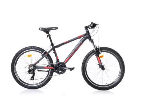 Corelli Via 1.3 24" gyerek MTB könnyűvázas kerékpár Fekete-Piros 9-11 éveseknek 24 colos gyerek kerékpár | BELO BIKE