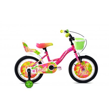 Capriolo VIOLA 16 | rózsaszín - zöld gyermek kerékpár 5-7 éveseknek