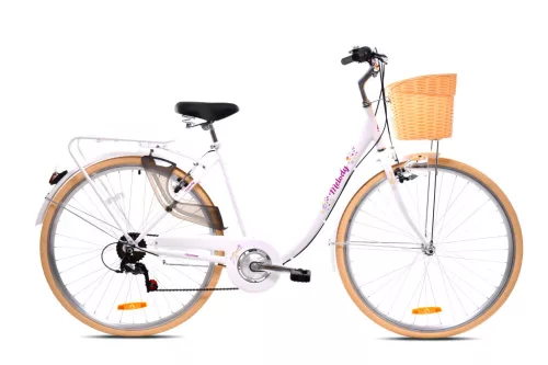 Adria Melody női városi 7 sebességes 28 kerékpár Fehér-Fekete