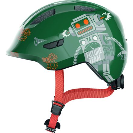 ABUS kerékpáros gyerek sisak Smiley 3.0, In-Mold, green robo, M (50-55 cm)