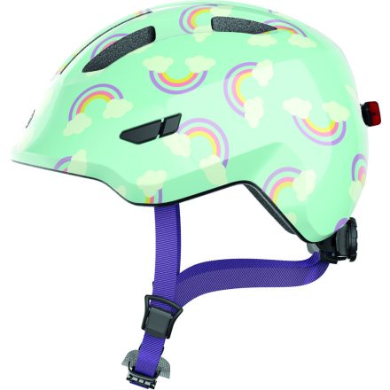 ABUS kerékpáros gyerek sisak Smiley 3.0 LED, In-Mold, blue rainbow, S (45-50 cm)