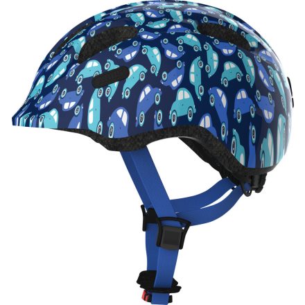 ABUS kerékpáros gyerek sisak Smiley 2.0, In-Mold, kék autós, S (45-50 cm)