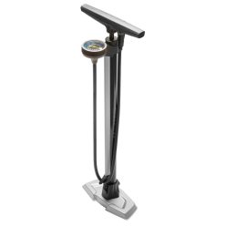   Kerékpáros Pumpa BIKEFUN BLIZZARD műhely acél, nyomásmérővel, ezüst