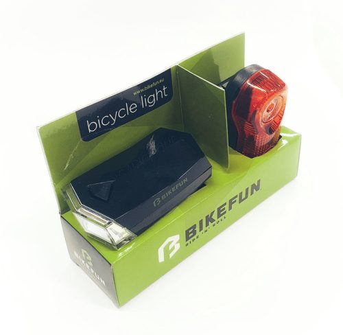 Kerékpáros Lámpa BIKEFUN SQUARE szett E+H 4+3 LED