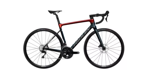 Ridley Falcn 105 országúti kerékpár – UD karbon / cukorka-piros metál / ezüst, S méret
